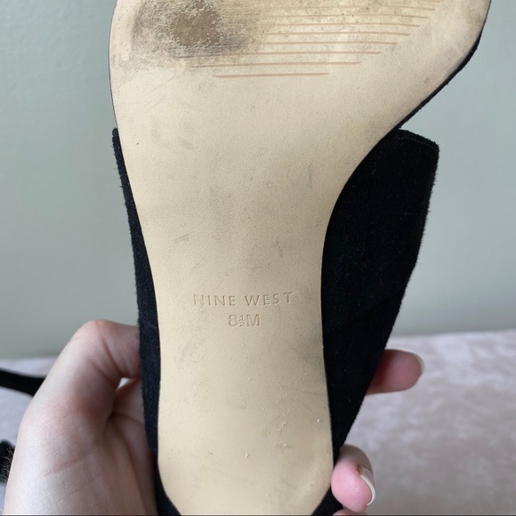 Nine West Ronnie Suede Tie Dress Heels Sandals 8.5 - Picture 6 of 8